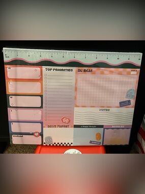 Weekly Home Office Planner Pad — Pink & Peach